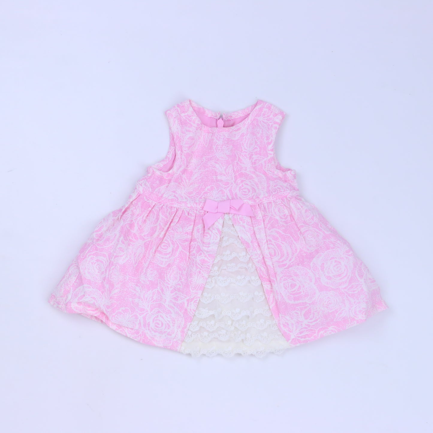 The Children's Place Girls Pink | White Dress Size: 0-3 Months Pink | White