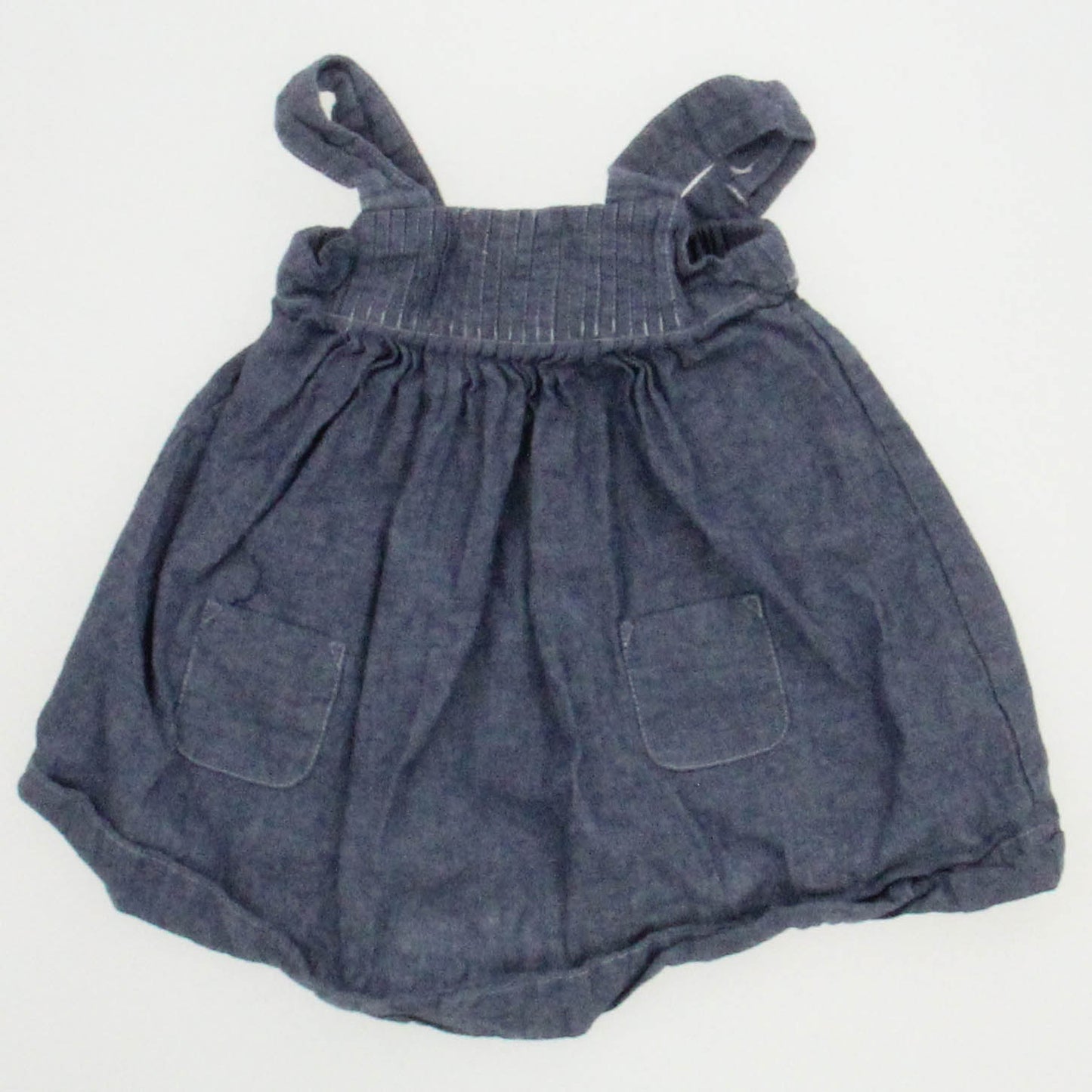 The Little White Company Girls Blue Dress Size: 3-6 Months Blue