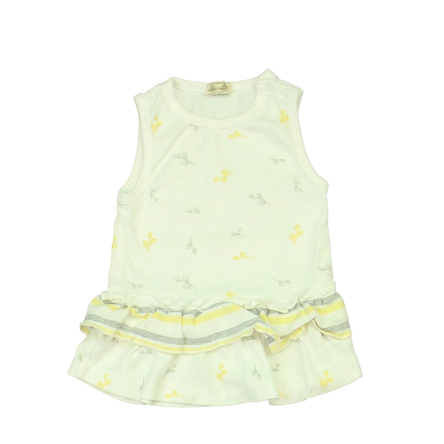 Tiny Knits Girls White | Yellow | Grey Dress Size: 3-6 Months White | Yellow | Grey
