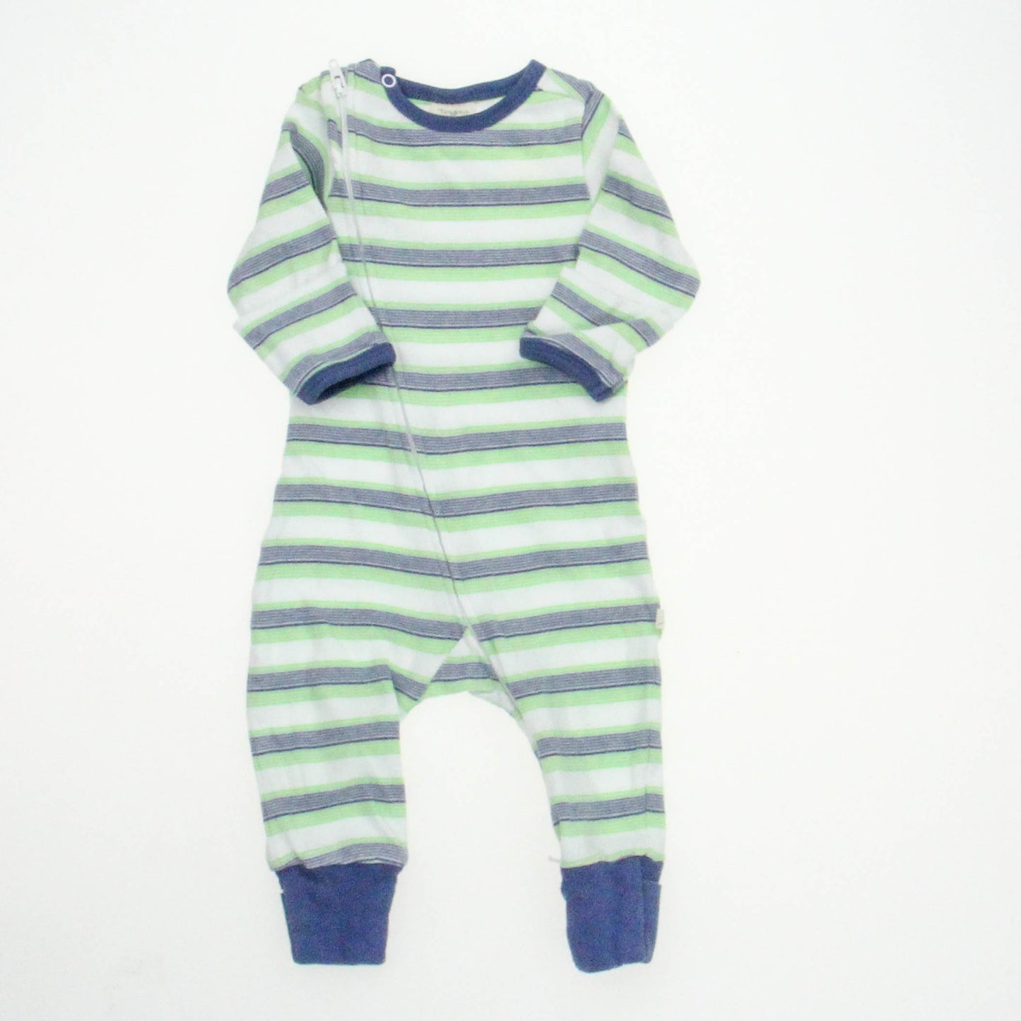 Tiny Twig Boys Green | White | Blue 1-piece Non-footed Pajamas Size: 0-3 Months Green | White | Blue