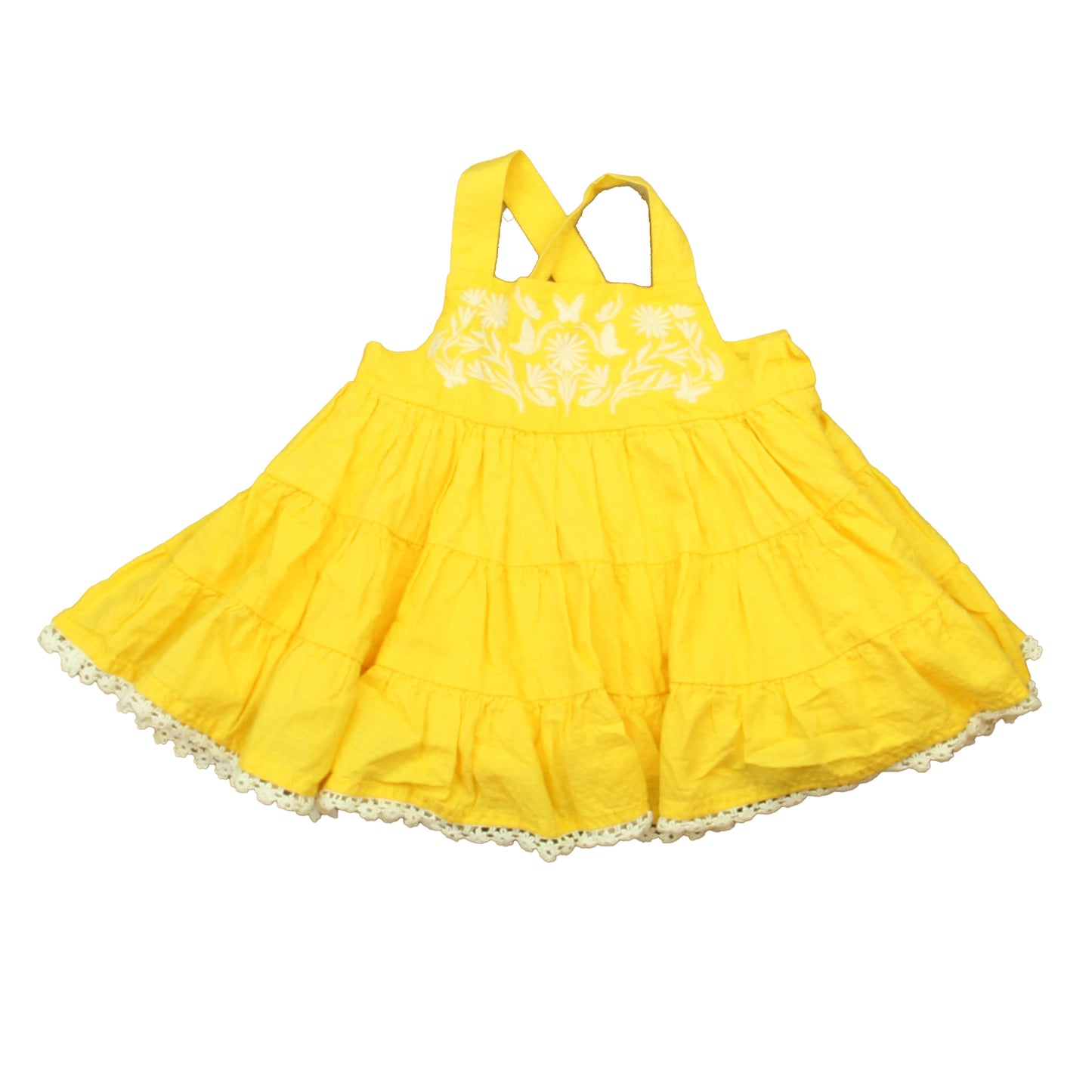 Tommy Bahama Girls Yellow | White Dress Size: 18 Months Yellow | White