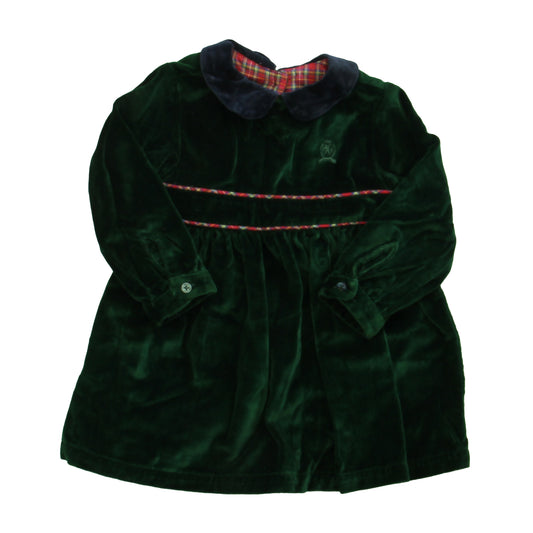 Tommy Hilfiger Girls Dark Green | Velvet Special Occasion Dress Size: 18-24 Months Dark Green | Velvet