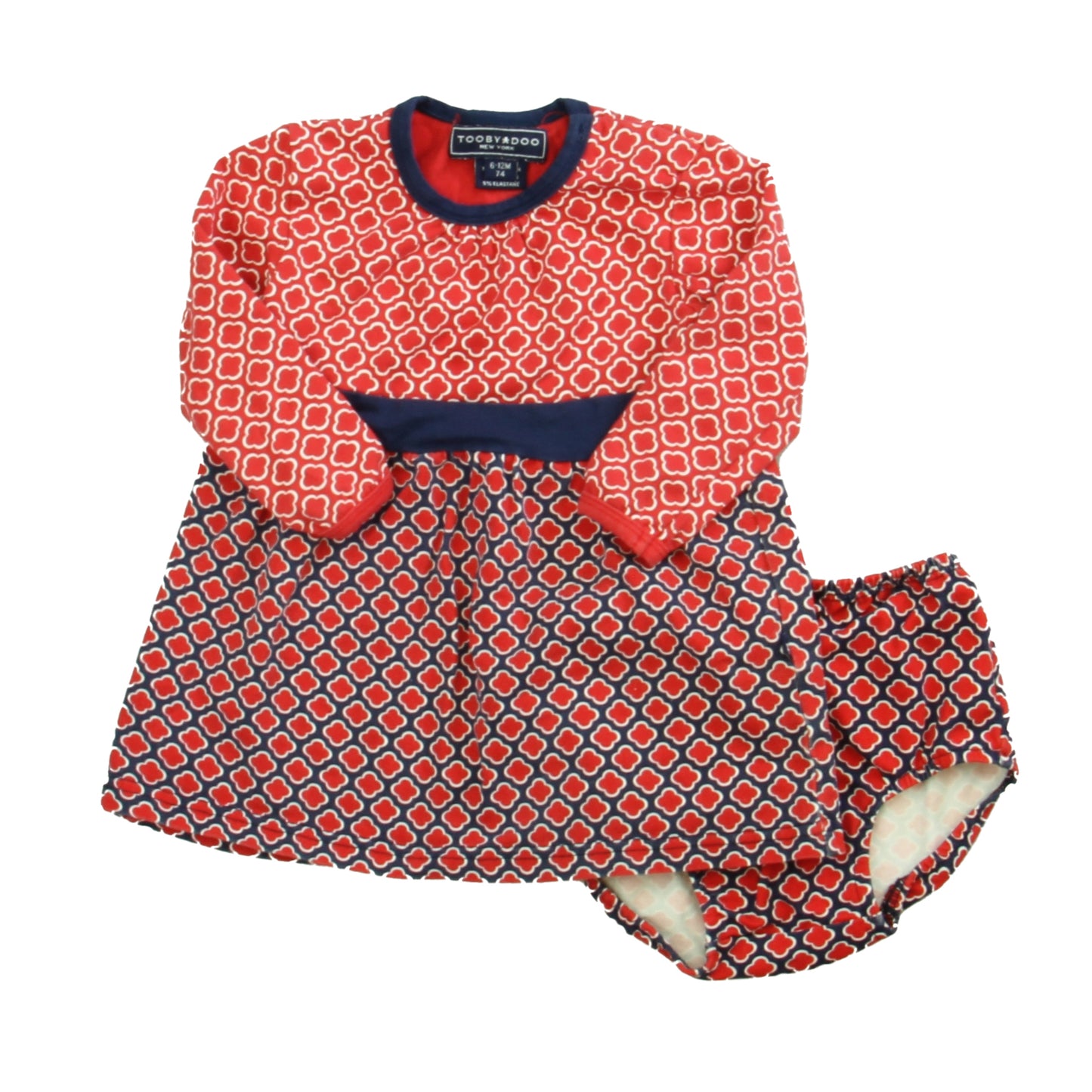 Tooby*Doo Girls Red | Navy | White Dress Size: 6-12 Months Red | Navy | White