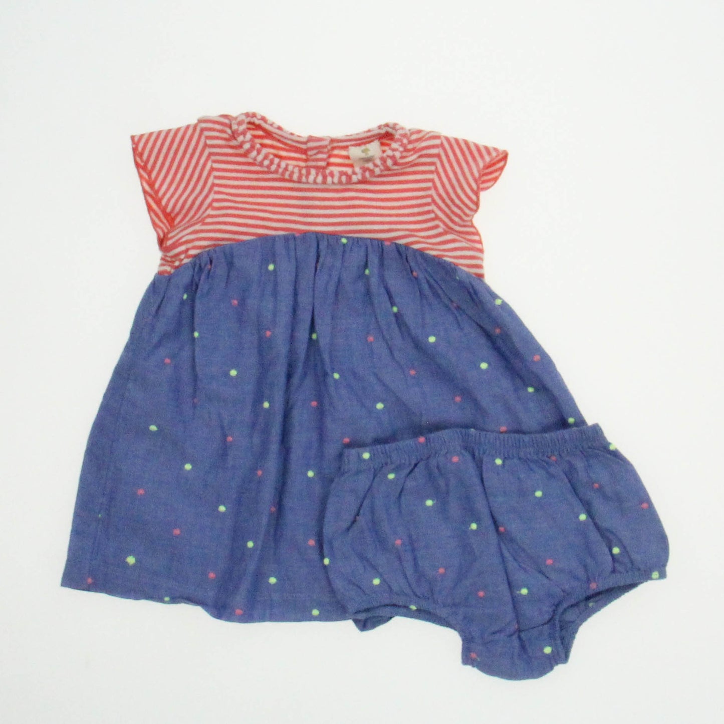 Tucker + Tate Girls Orange | Blue | White Dress Size: 3 Months Orange | Blue | White