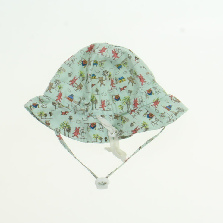 Twinklebelle Unisex Aqua Multi Sun Hat Size: *0-3 Months Aqua Multi