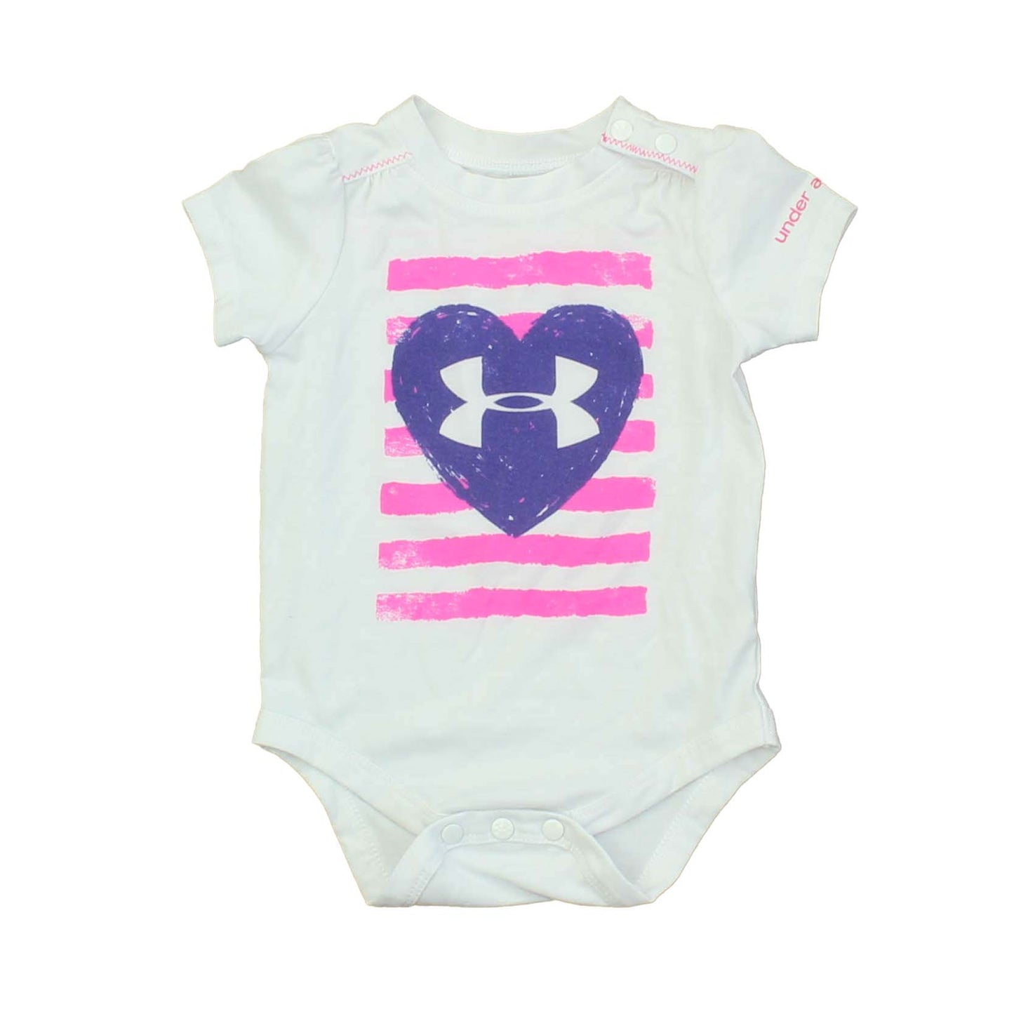 Under Armour Girls White | Pink | Purple Onesie Size: 3-6 Months White | Pink | Purple