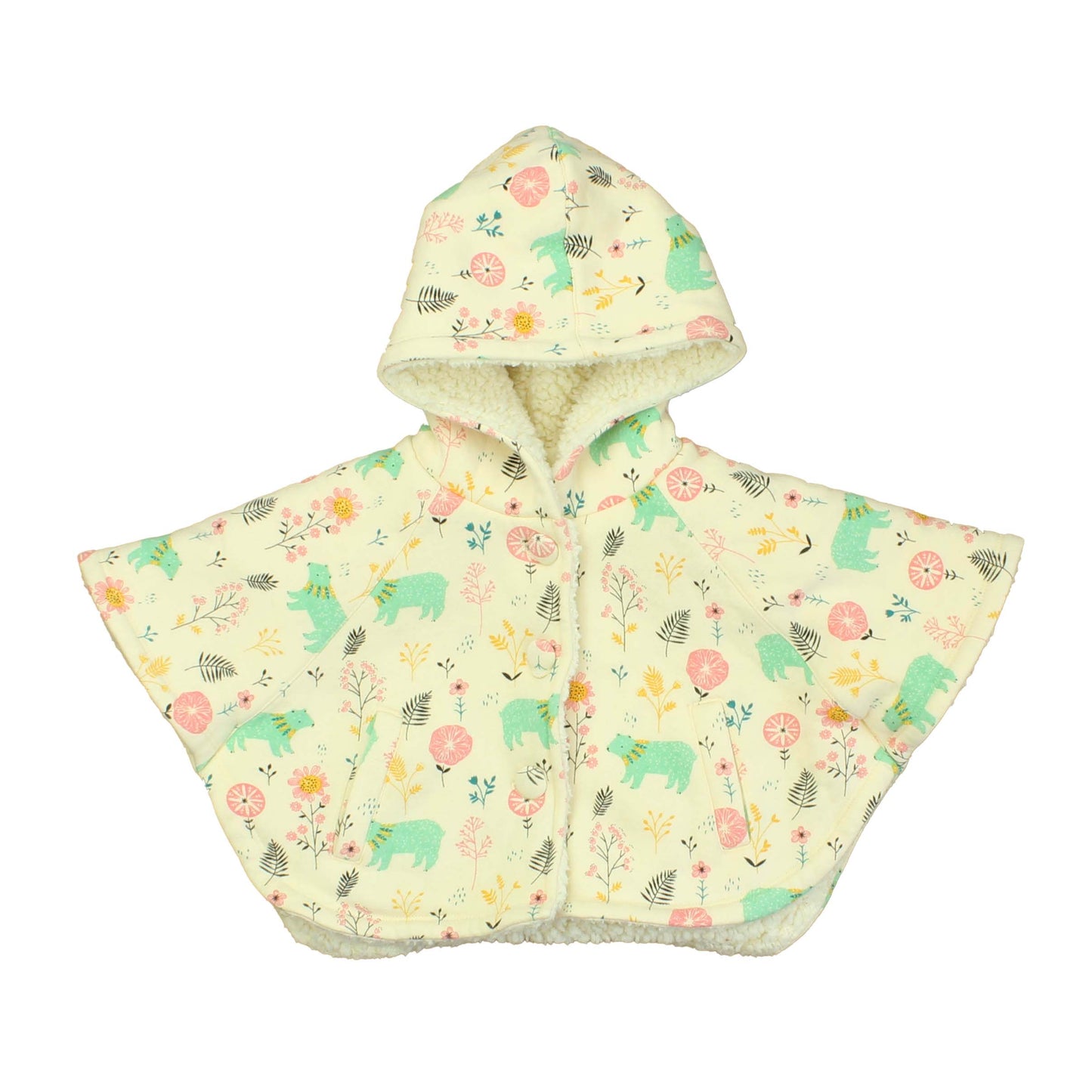 Unknown Brand Girls Ivory | Mutli Poncho Size: 3-6 Months Ivory | Mutli