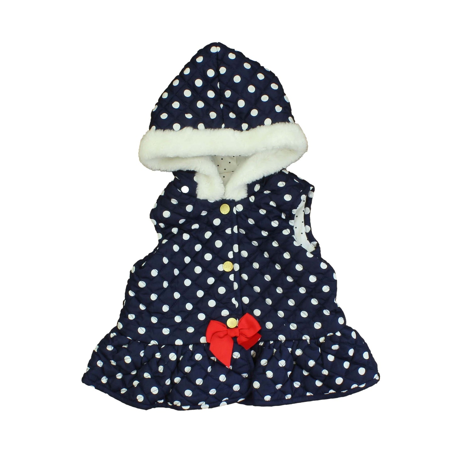 Unknown Brand Girls Blue | White | Polka Dots Vest Size: 24 Months Blue | White | Polka Dots