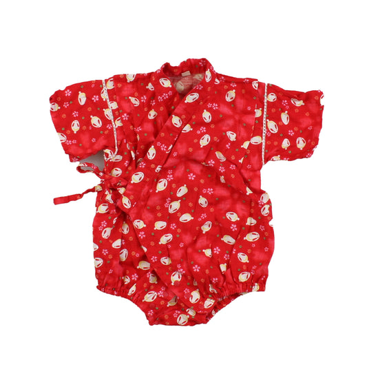 Unknown Brand Girls Red | White Romper Size: 3-6 Months Red | White