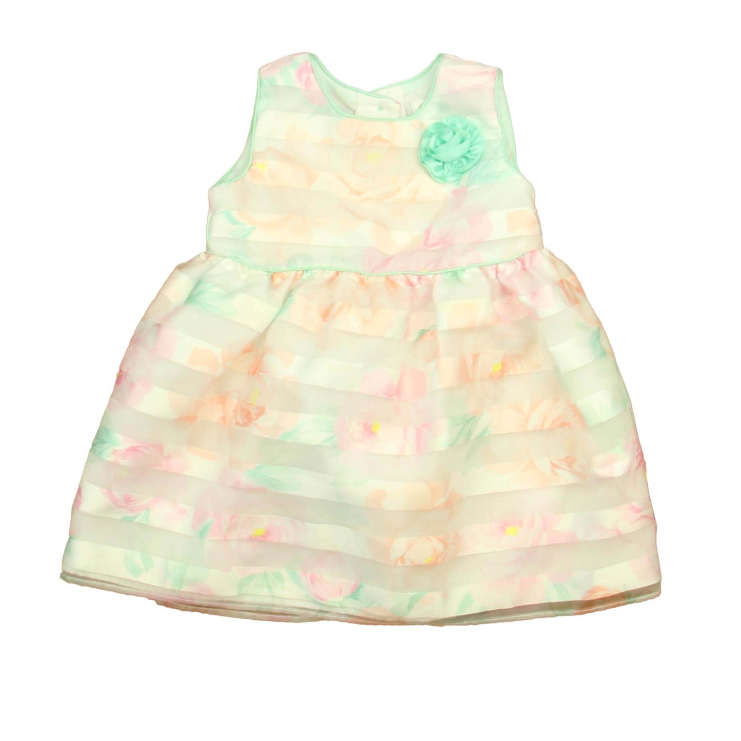 Wonder Nation Girls Pink | Green Dress Size: 18 Months Pink | Green