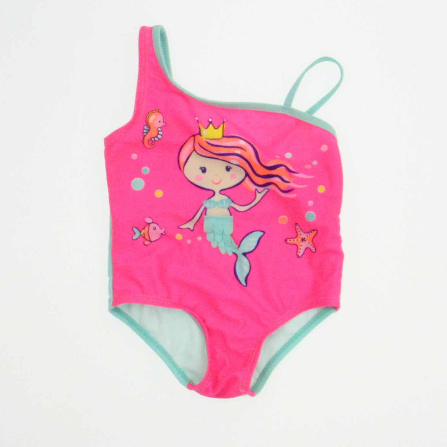 Wonder Nation Girls Pink | Green 1-piece Swimsuit Size: 18 Months Pink | Green