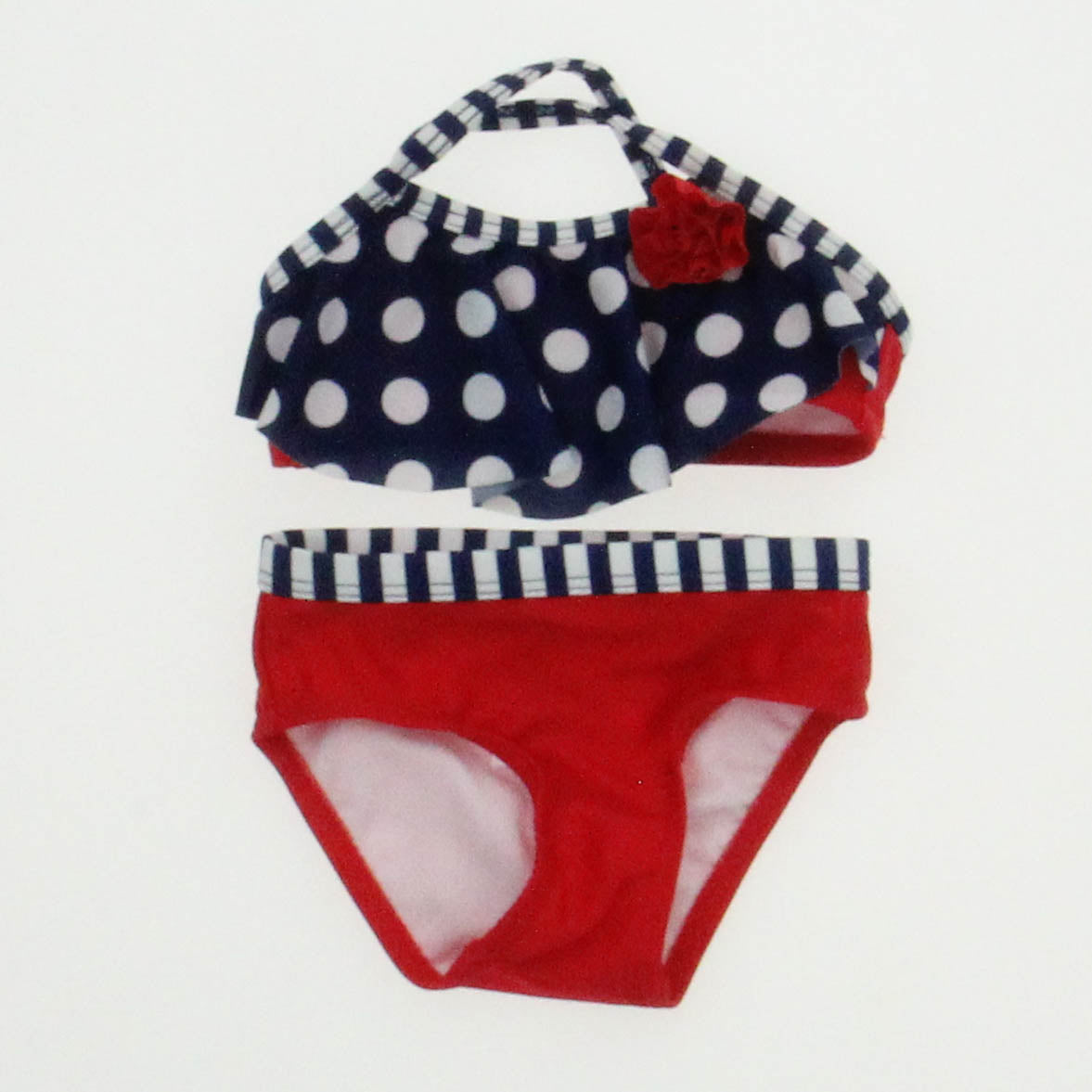 Wonder Nation Girls Navy | Red 2-piece Swimsuit Size: 3-6 Months Navy | Red