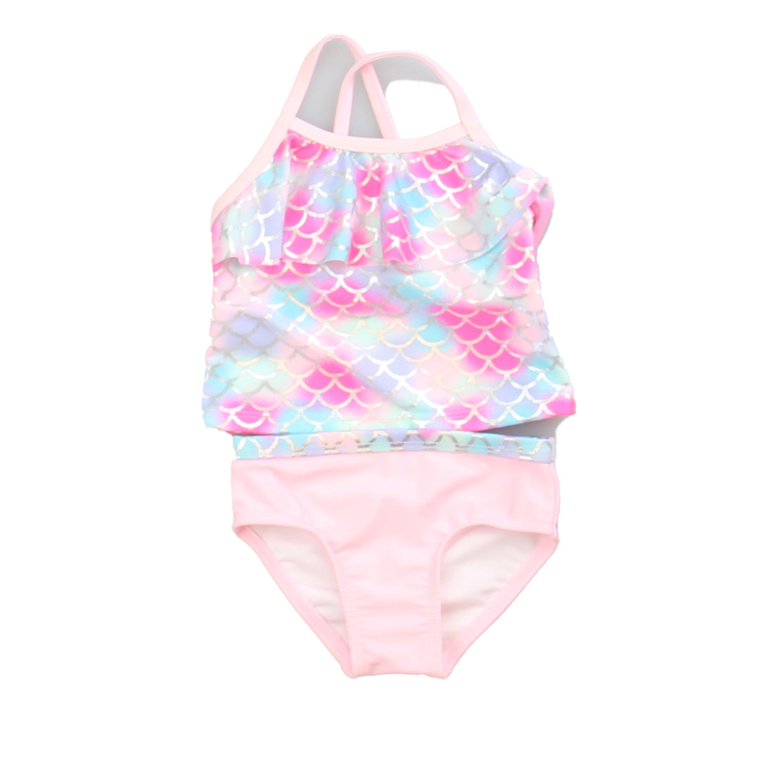 Wonder Nation Girls Pink | Blue 1-piece Swimsuit Size: 6-9 Months Pink | Blue