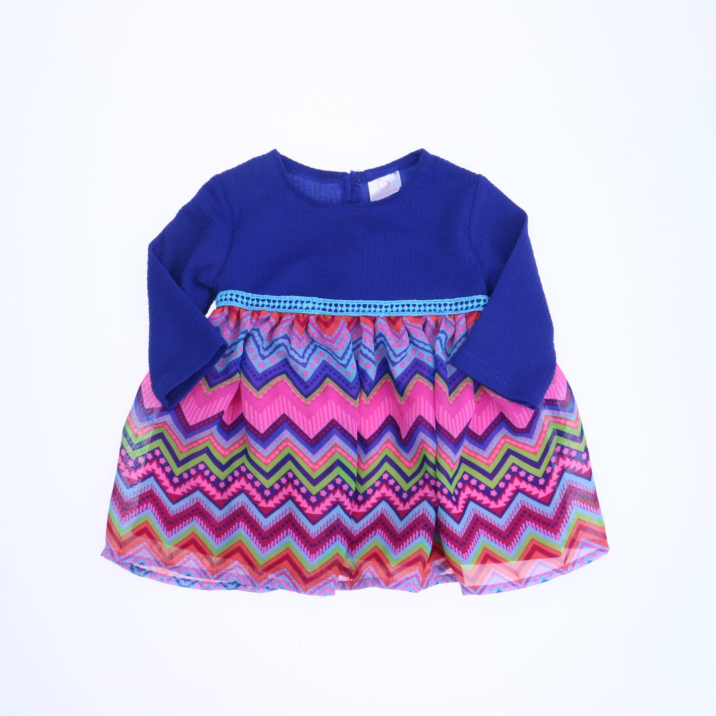 Youngland Girls Blue | Pink Dress Size: 12 Months Blue | Pink