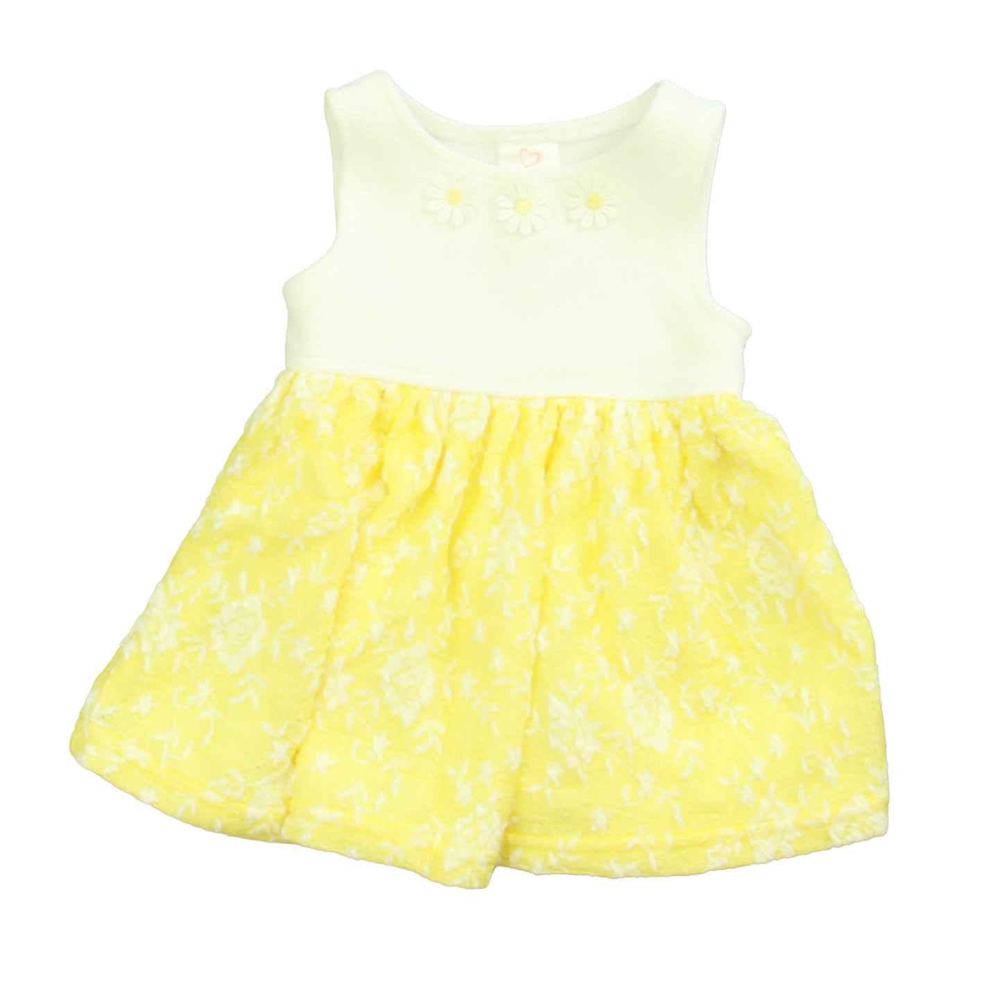 Youngland Girls White | Yellow Dress Size: 12 Months White | Yellow