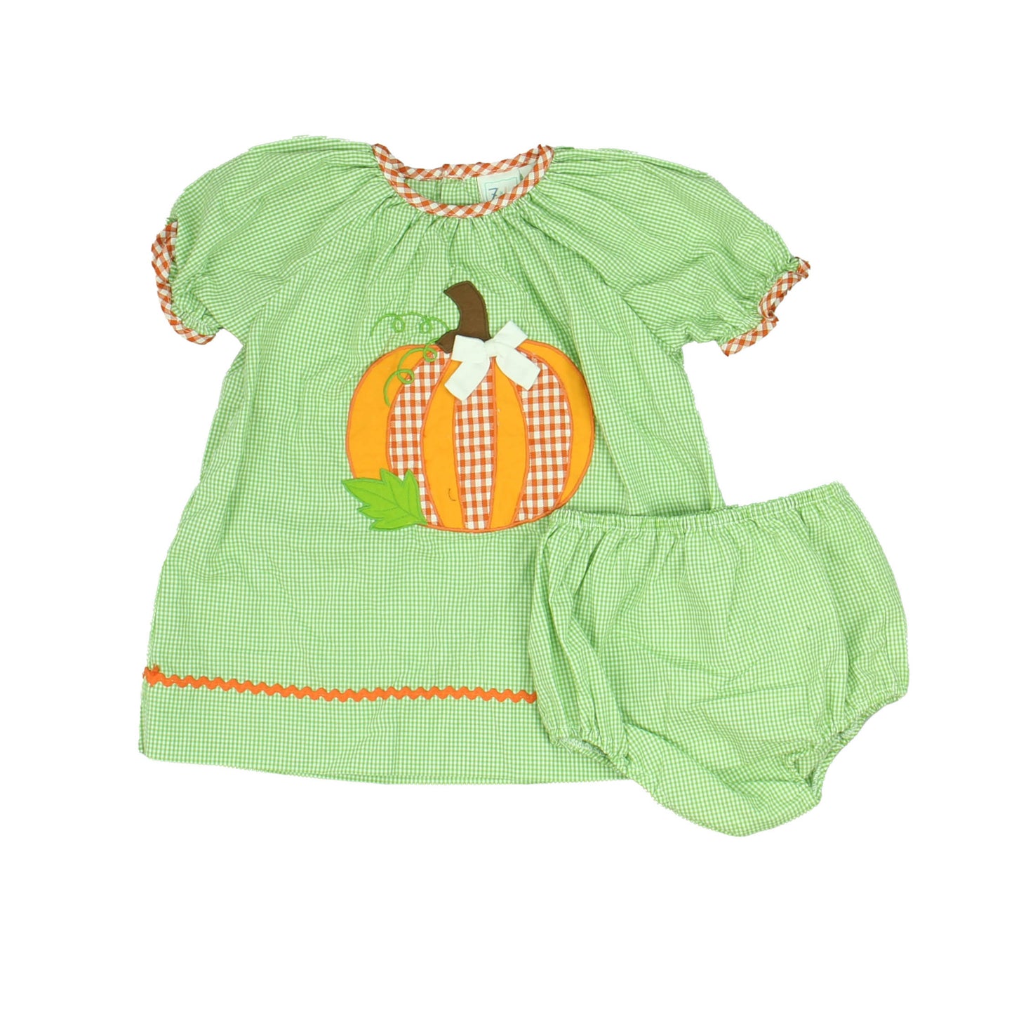 ZU. Girls Green | White Dress Size: 9 Months Green | White