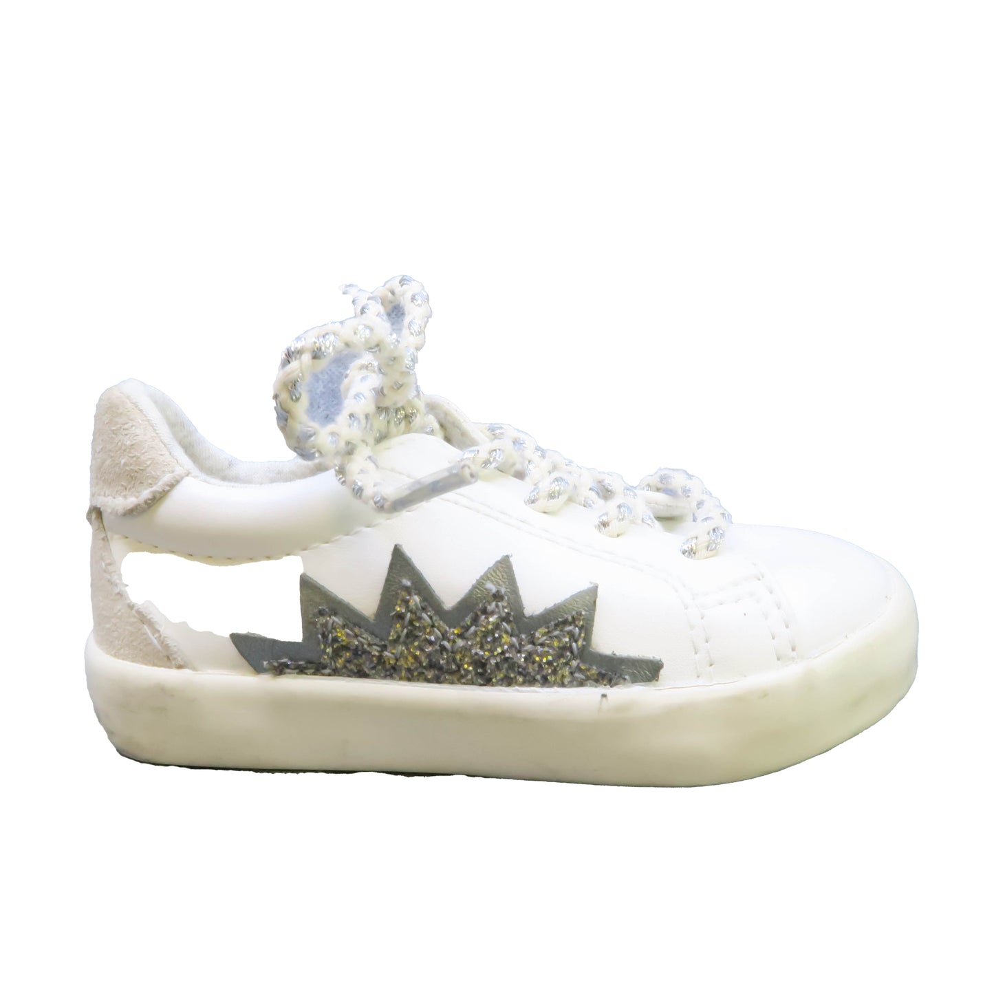 Zara Girls White | Silver Sneakers Size: 4 Infant White | Silver