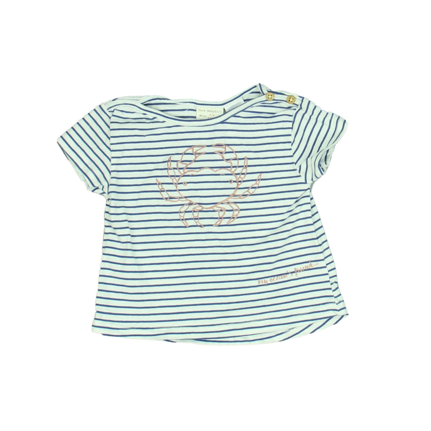 Zara Girls White T-Shirt Size: 6-9 Months White