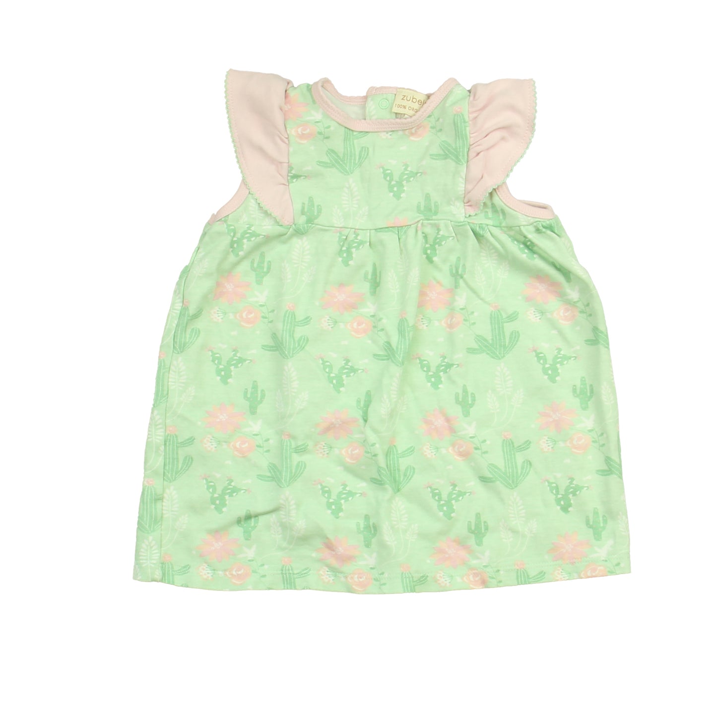Zubels Girls Green | Pink Dress Size: 18 Months Green | Pink