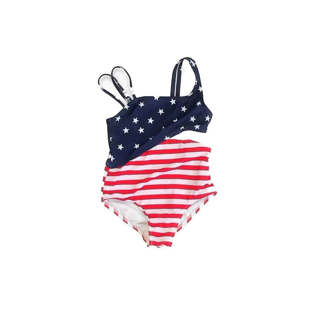 Cat & Jack Girls American Flag 1-piece Swimsuit Size: 4-5T American Flag