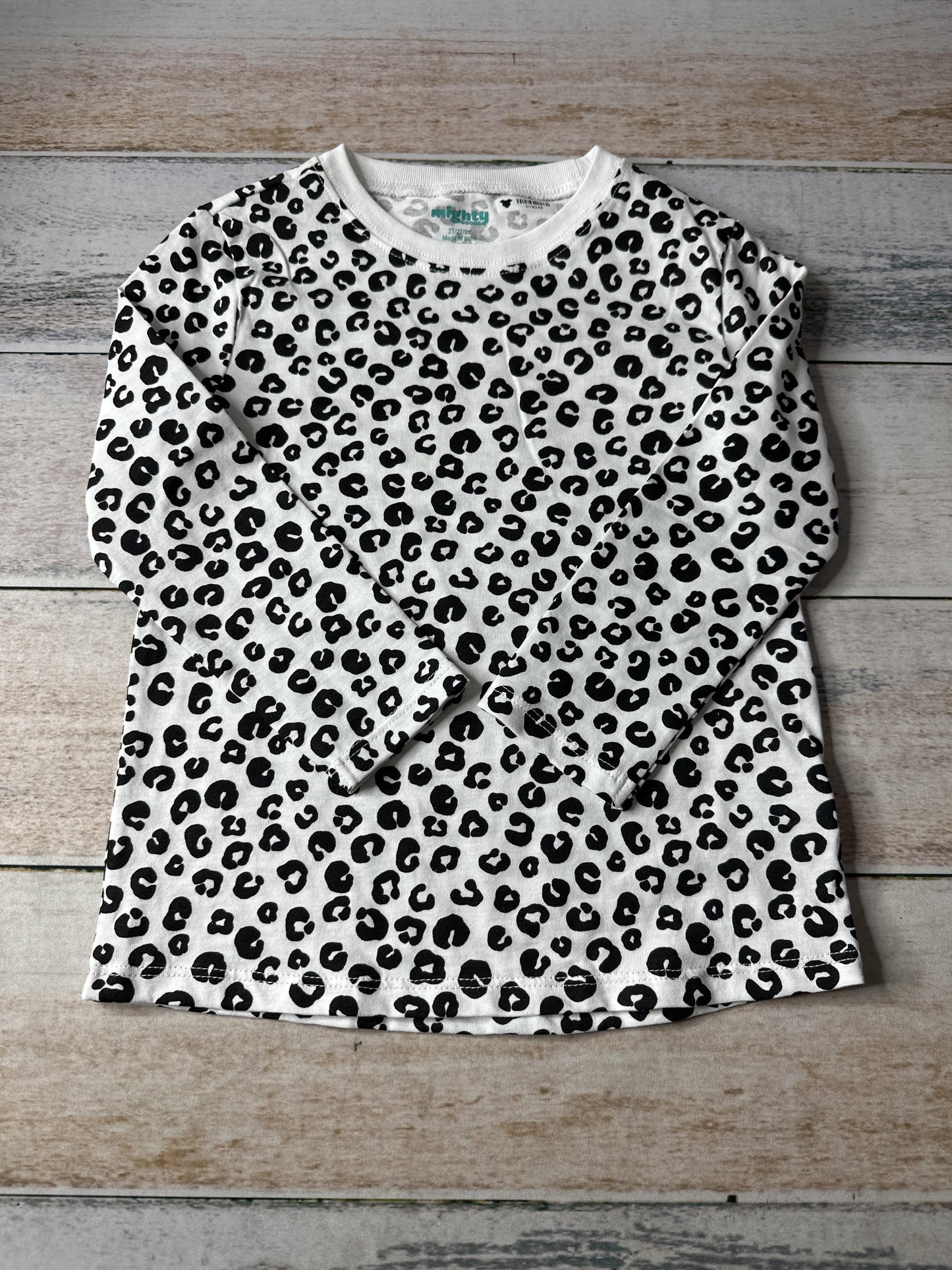 Mighty Goods Girls Animal Print Long Sleeve T-Shirt Size: 2T Animal Print