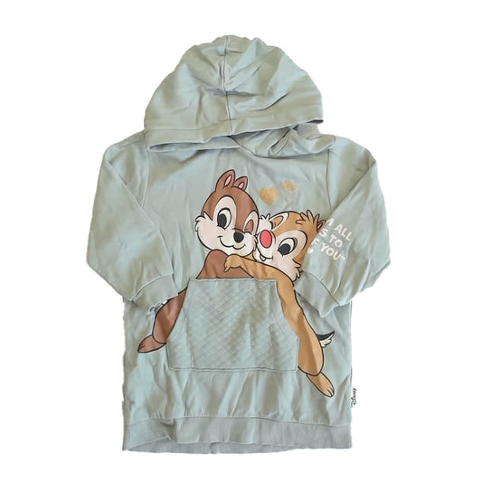 H&M Girls Aqua Chipmunks Hoodie Size: 3-4T Aqua Chipmunks