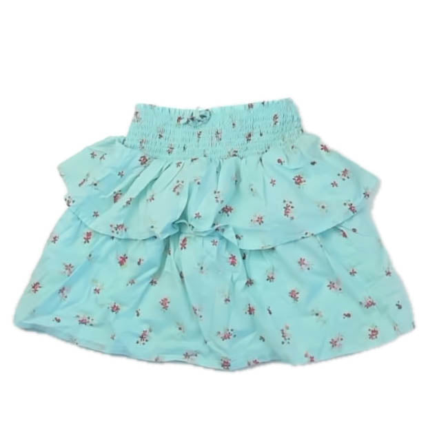 The Children's Place Girls Aqua Floral Skirt Size: 7-8 Years Aqua Floral