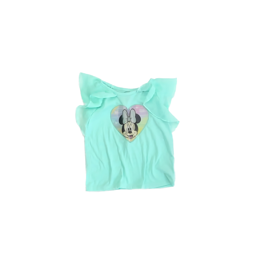 Disney Girls Aqua Minnie Mouse T-Shirt Size: 3T Aqua Minnie Mouse