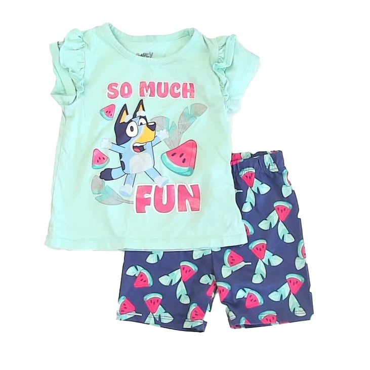 Bluey Girls Aqua | Navy Apparel Sets Size: 4T Aqua | Navy