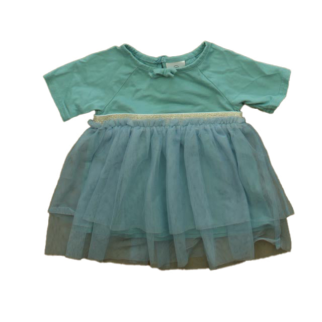Hanna Andersson Girls Aqua Dress Size: 3-6 Months Aqua
