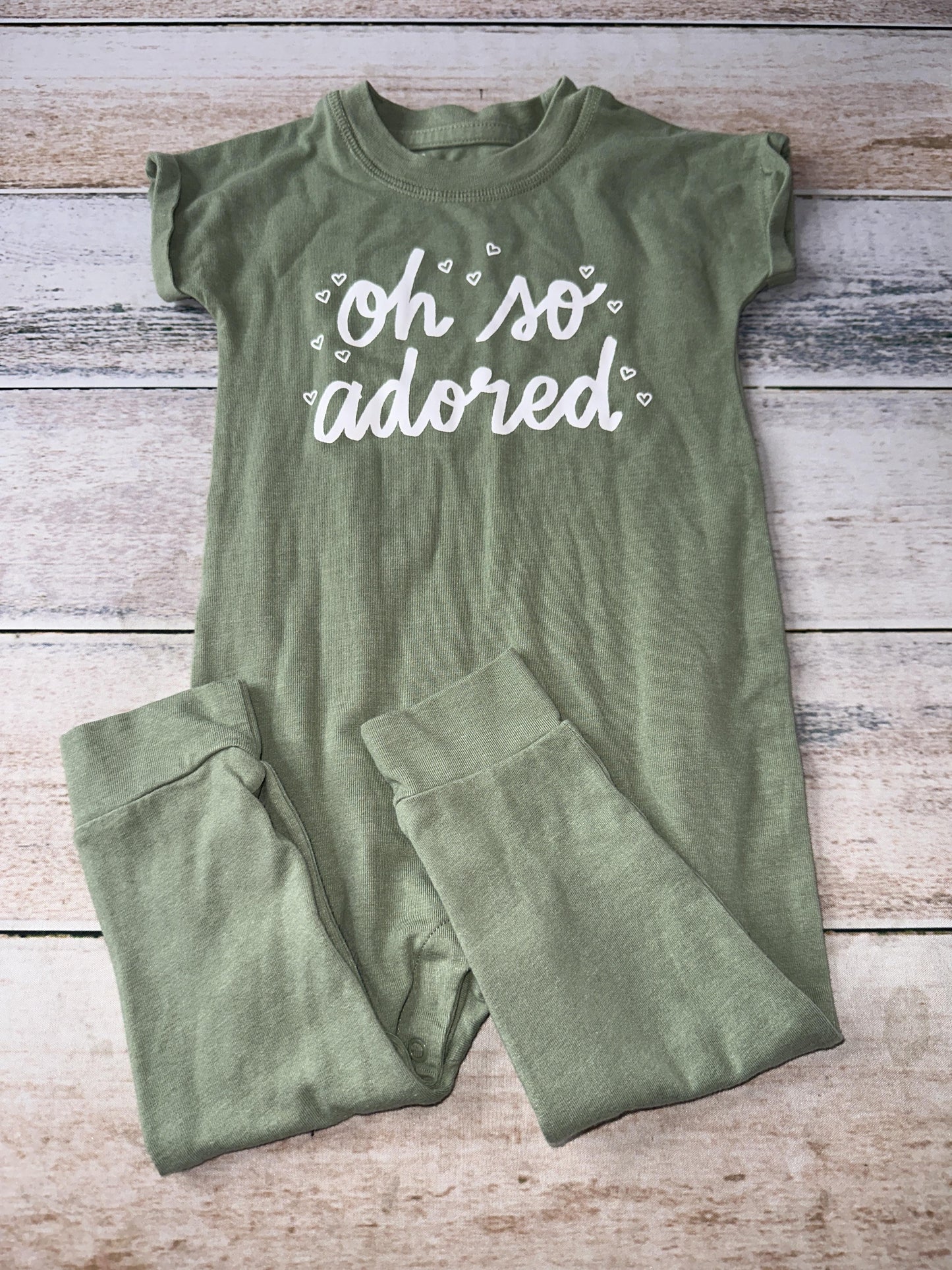 Cat & Jack Girls Army Green | Graphic Romper Size: 12 months Army Green | Graphic