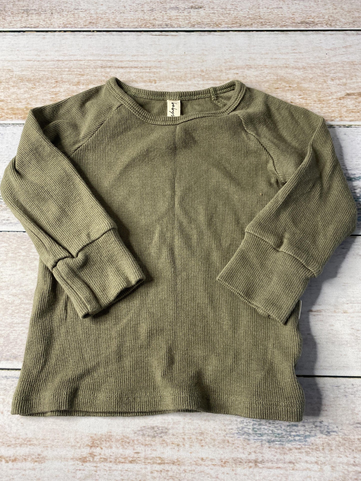 BabySprouts co Unisex Army Green Long Sleeve Shirt Size: 12-18 months Army Green