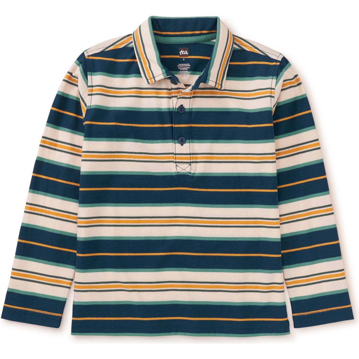 Tea Collection Boys Bedford Blue Stripe Polo Shirt Size: 16 Years Bedford Blue Stripe
