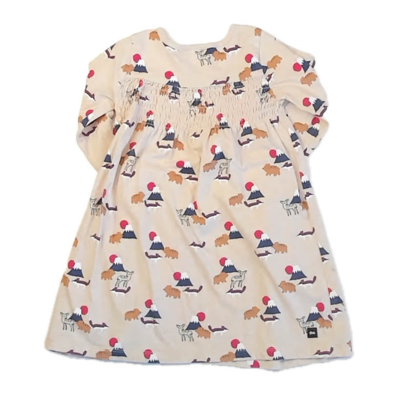 Tea Collection Girls Beige Animals Dress Size: 4T Beige Animals