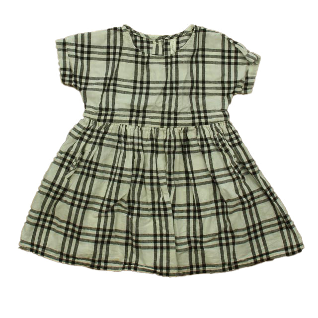 Rylee + Cru Girls Beige | Black Plaid Dress Size: 18-24 Months Beige | Black Plaid