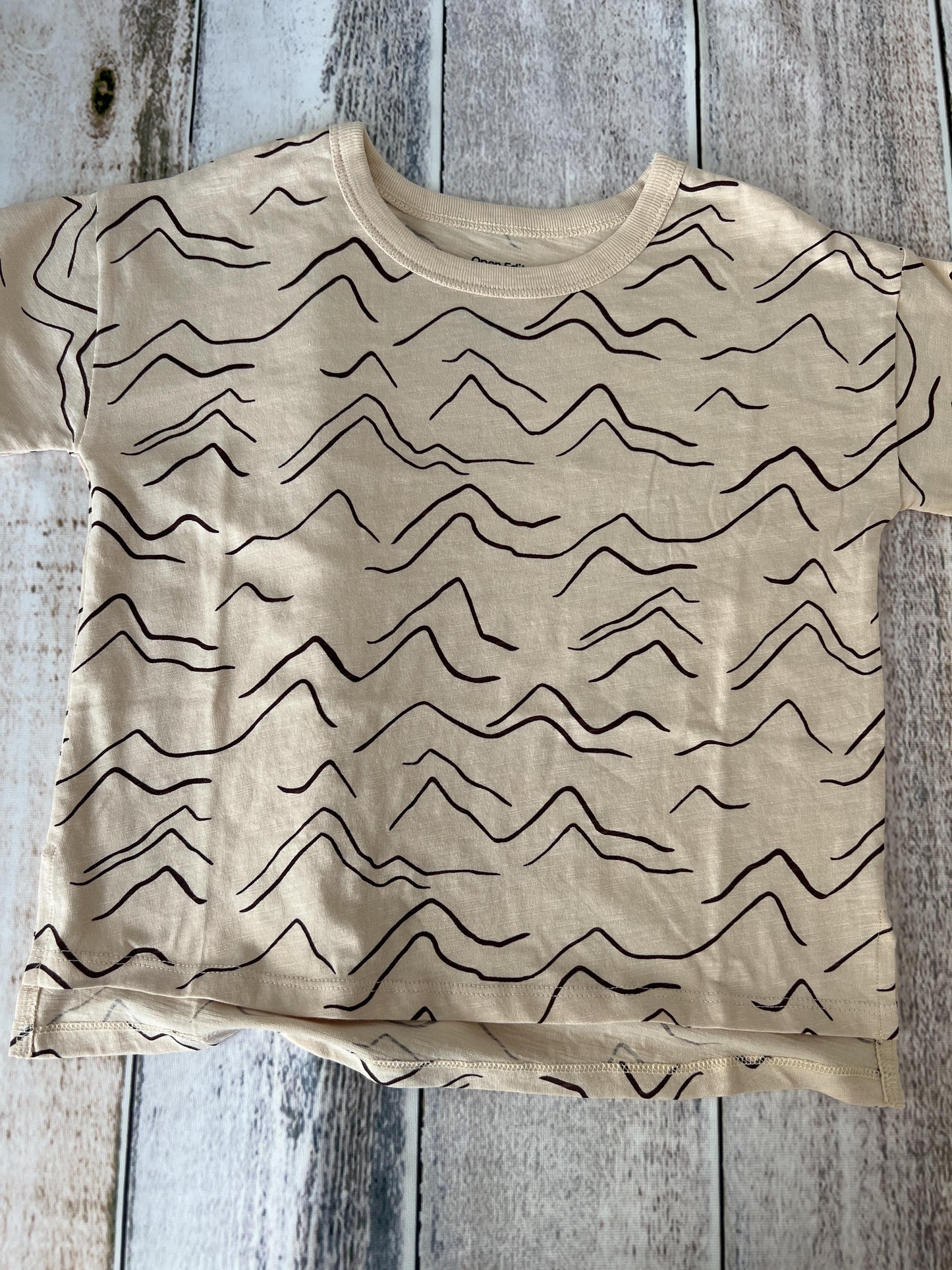Open Edit Boys Beige | Brown | Pattern T-Shirt Size: 3T Beige | Brown | Pattern