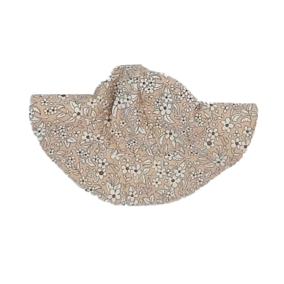 Quincy Mae Girls Beige Floral Hat Size: 0-6 Months Beige Floral