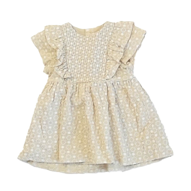Noralee Girls Beige Floral Dress Size: 6 Months Beige Floral