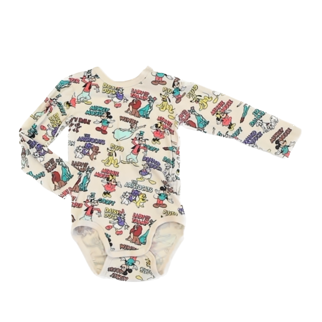 H&M x Disney Unisex Beige | Mickey Mouse Onesie Size: 2T Beige | Mickey Mouse