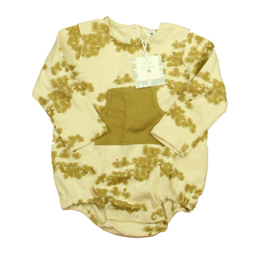 Kate Quinn Organics Girls Beige | Olive Floral Romper Size: 2T Beige | Olive Floral