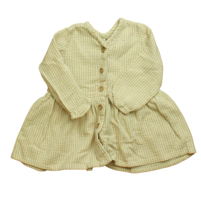 Quincy Mae Girls Beige Stripe Dress Size: 6-12 Months Beige Stripe
