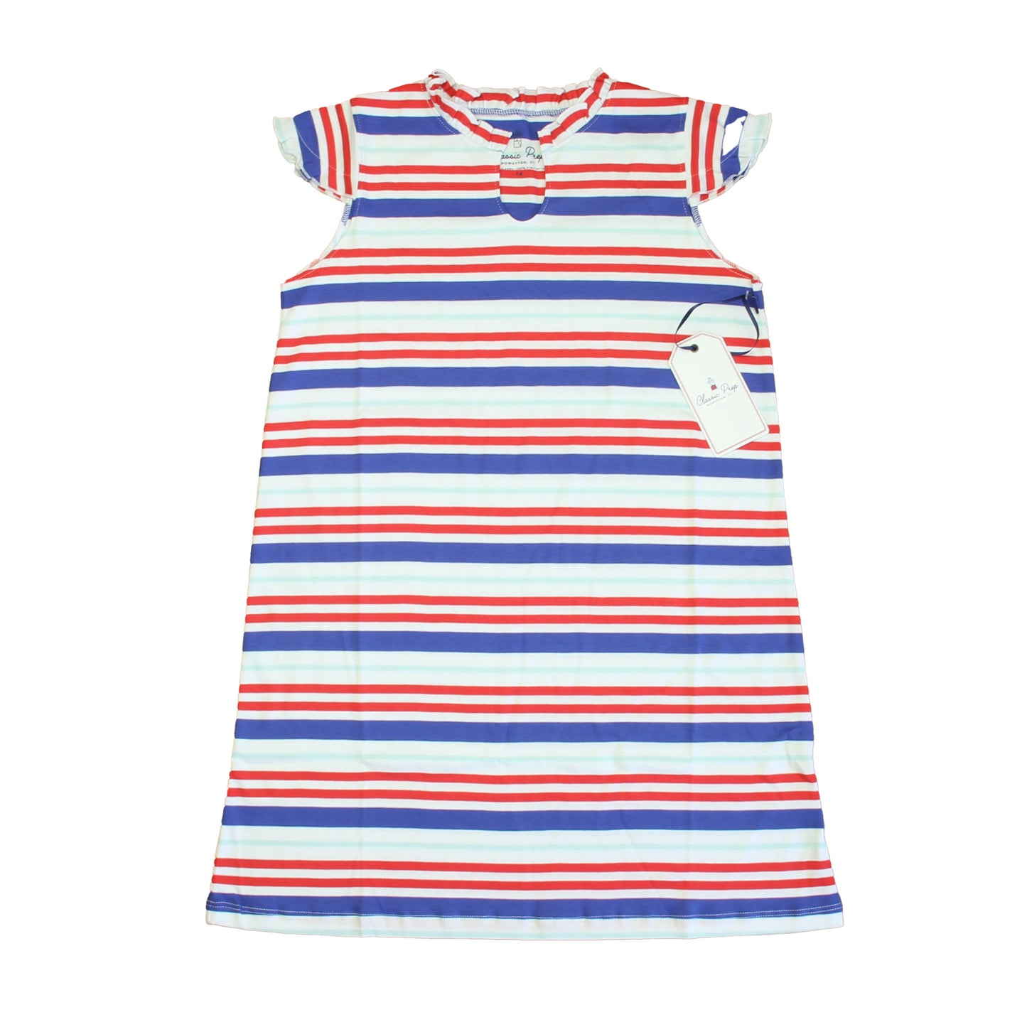 Classic Prep Girls Bittersweet Multistripe Dress Size: 6-14 Years Bittersweet Multistripe