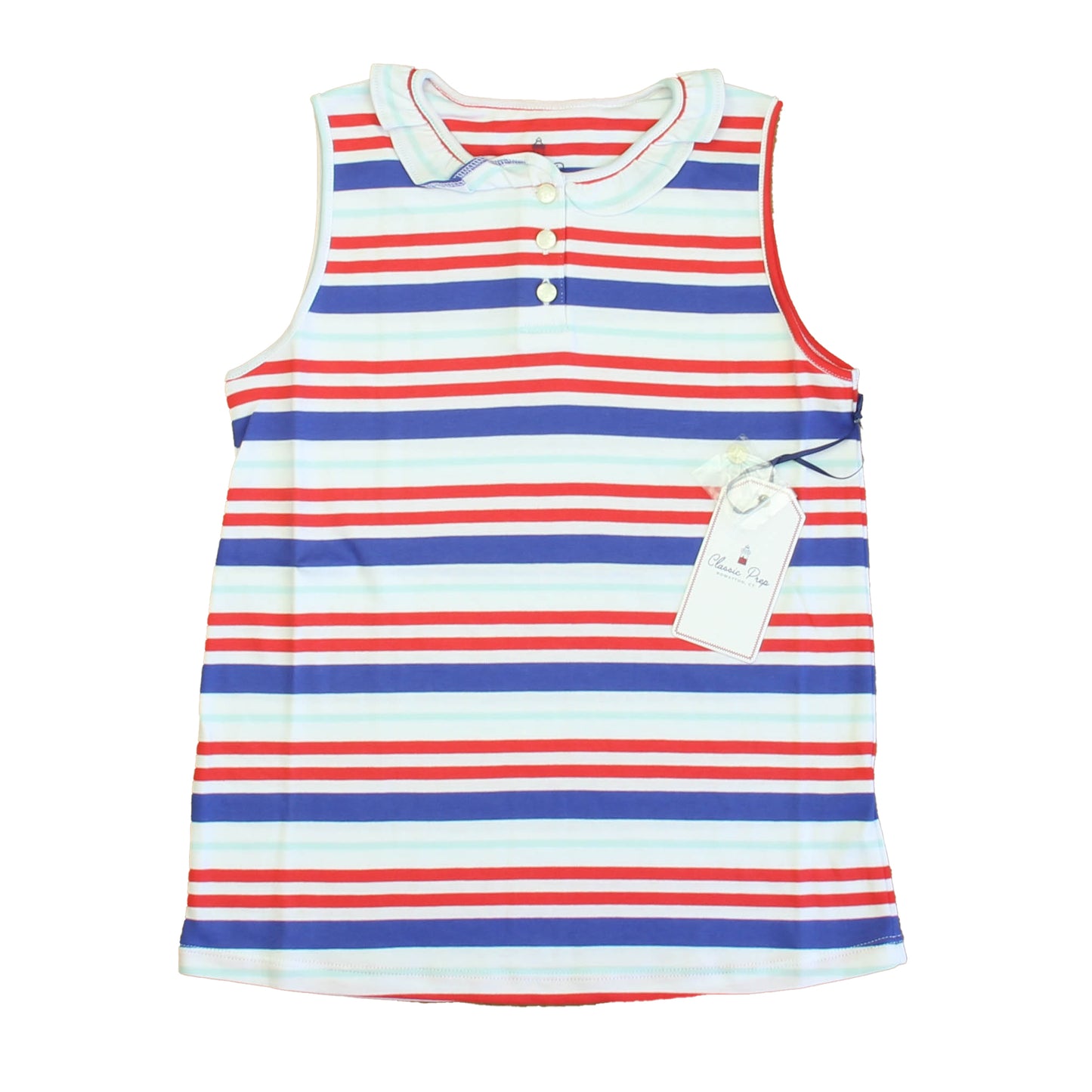 Classic Prep Girls Bittersweet Multistripe Polo Shirt Size: 6-14 Years Bittersweet Multistripe
