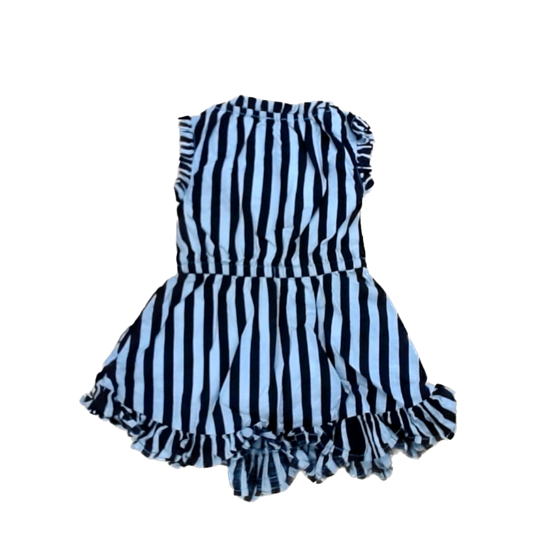 Rockets Of Awesome Girls Black | Beige Sripes Dress Size: 2T Black | Beige Sripes