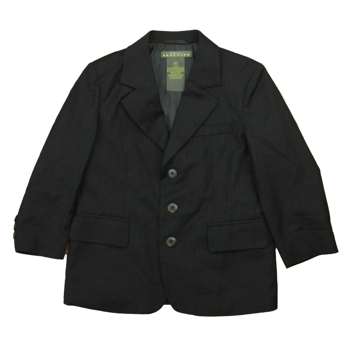 Kenneth Cole Reaction Boys Black | Blue Stripe Sports Coat Size: 4T Black | Blue Stripe