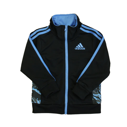 Adidas Boys Black | Blue Athletic Top Size: 24 Months Black | Blue