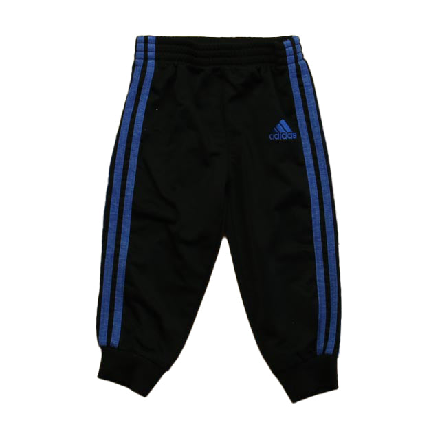 Adidas Boys Black | Blue Athletic Pants Size: 12 Months Black | Blue