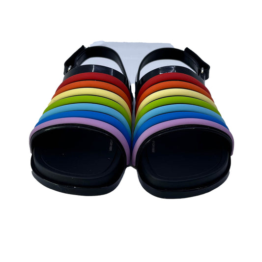 Mini Melissa Girls Black Colorful Sandals Size: 7 Toddler Black Colorful