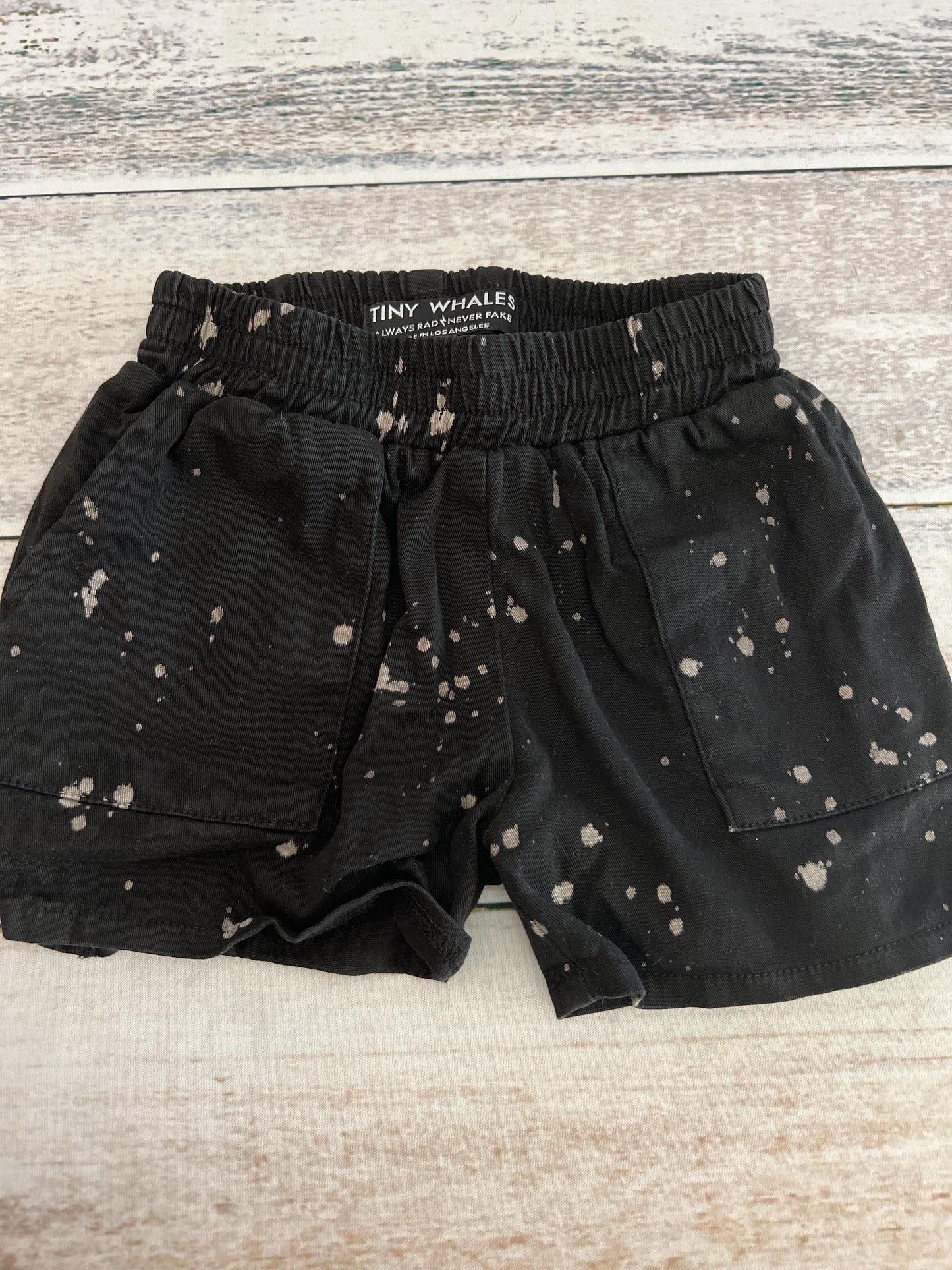 Tiny Whales Unisex Black | cream | Pattern Shorts Size: 3T Black | cream | Pattern
