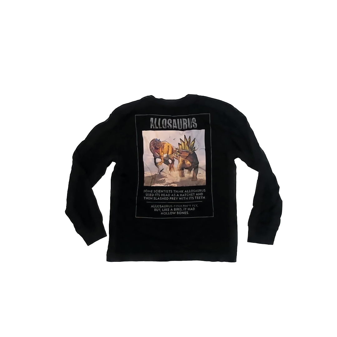 Gap x National Geographic Boys Black | Dino Long Sleeve T-Shirt Size: M Black | Dino